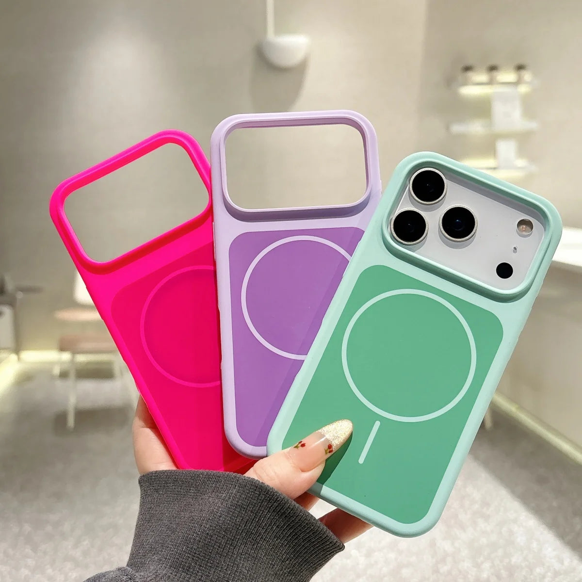Original Liquid Silicone Dual Color For Magsafe Case For iPhone Air 17 16 15 14 13 Pro Max Plus Magnetic Charge Shockproof Cover