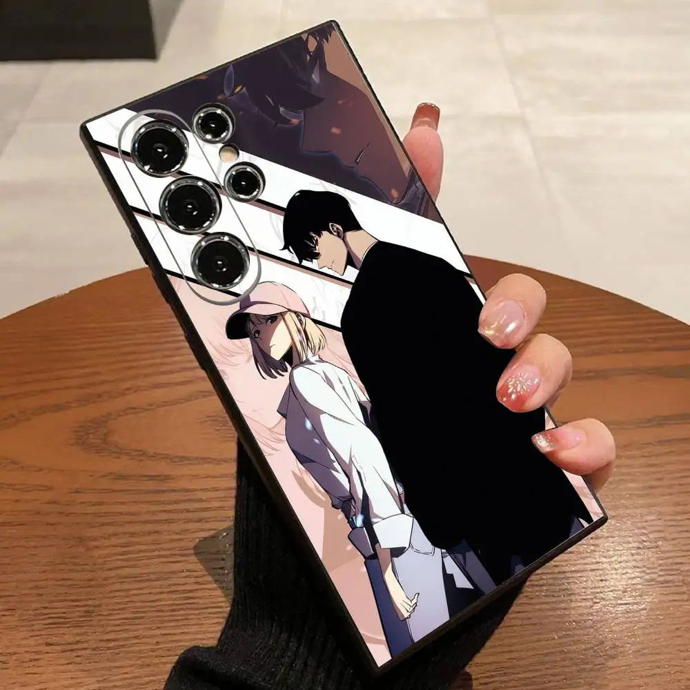 1pc Anime S-Solos L-Levelings Phone Case For Samsung S25,S24,S21,S22,S23,S30,Ultra,S20,Plus,Fe,Lite,5G Black Cover