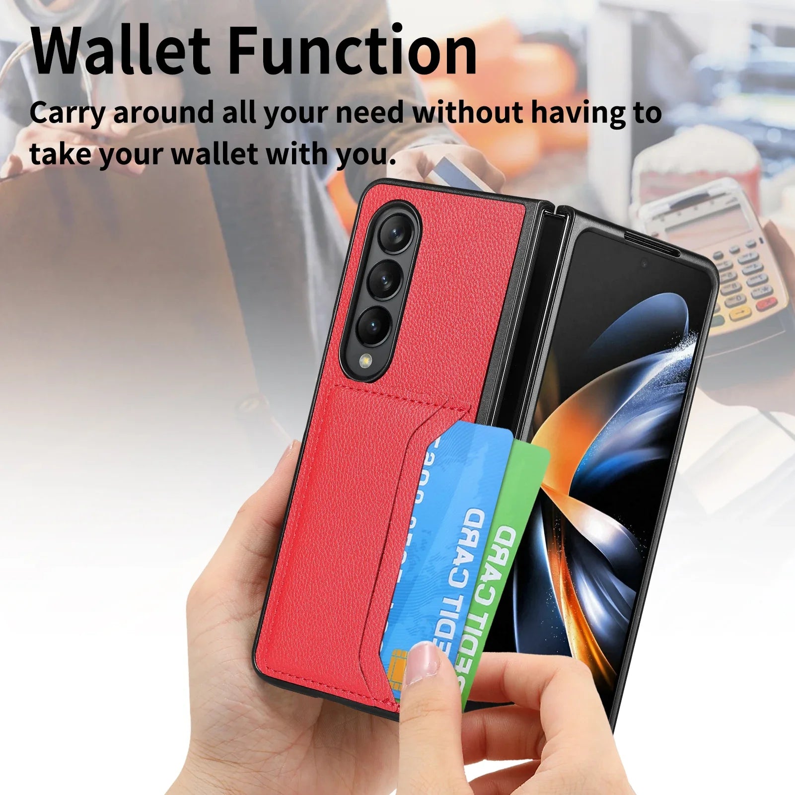 fold7 fold6 Fold4 Fold3 Fold2 fold5 Card Slot Leather Phone Accessories Case for Samsung Galaxy Z Fold 7 6 4 5 5G Fold 3 2