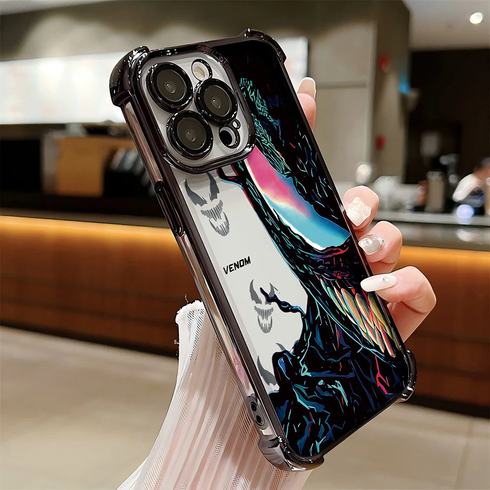 Cool Spiders Mans Venoms Plating Phone Case For Samsung S26 S25 S24 S23 S22 S21 FE Note20 Edge Plus Ultra 4G 5G Anti Fall Airbag