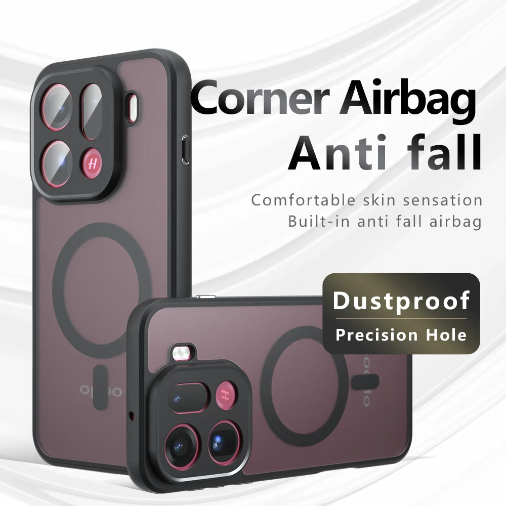 For Magsafe Magnetic Wireless Charging Case For OPPO Find X9 Pro FindX9Pro 5G Shockproof Matte Back Cover Coque