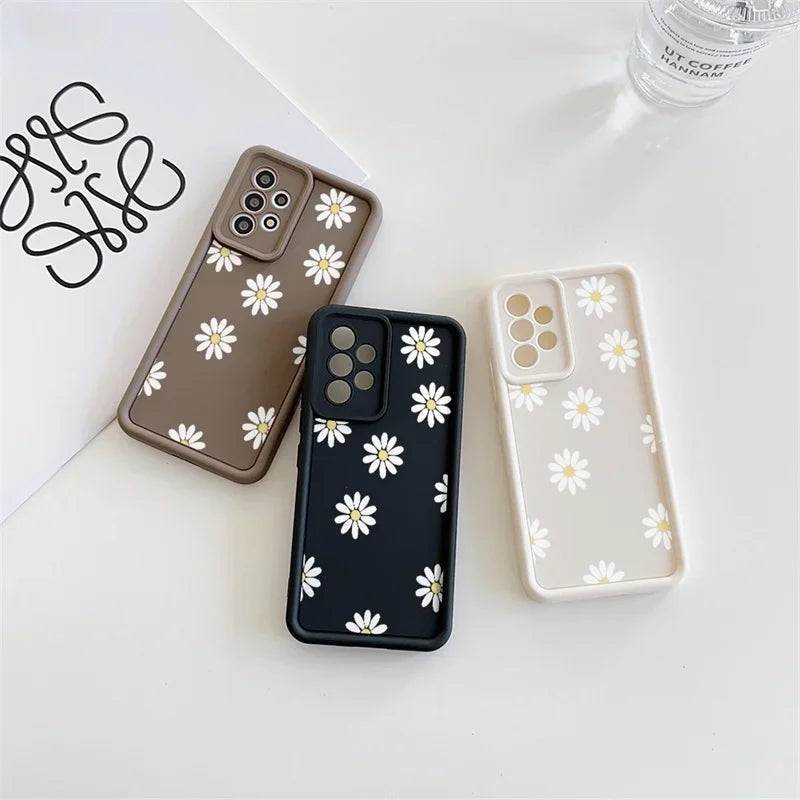 Phone Case For Xiaomi Redmi Note 14 10 11 8 Pro 4G 5G 11S 10S Redmi 9 9C 9A A1 A2 Plus Cases Silicone Retro Daisy Flowers