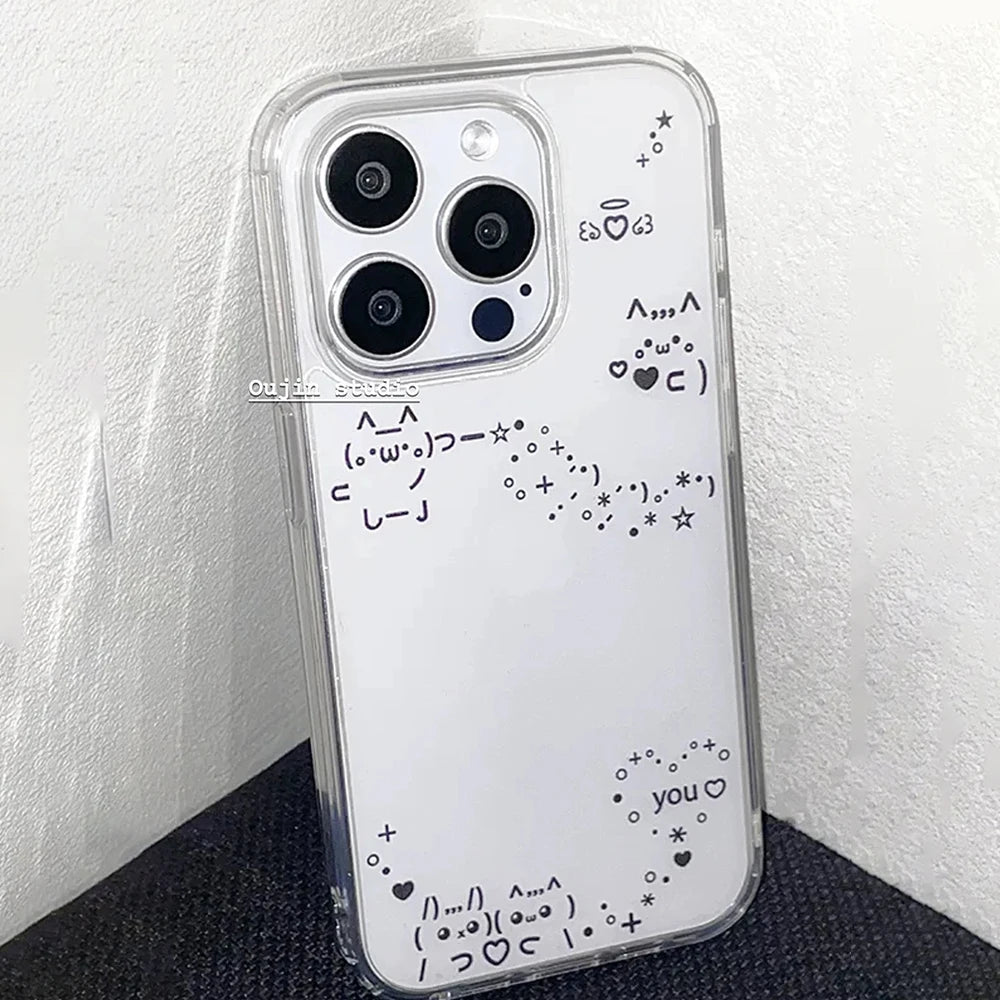 Ins Korean Line Pattern Y2K Phone Case For iPhone 17 16e 16 15 14 13 12 11 Mini Air Pro Max X XR XSMax 7 8 Plus Soft Back Cover