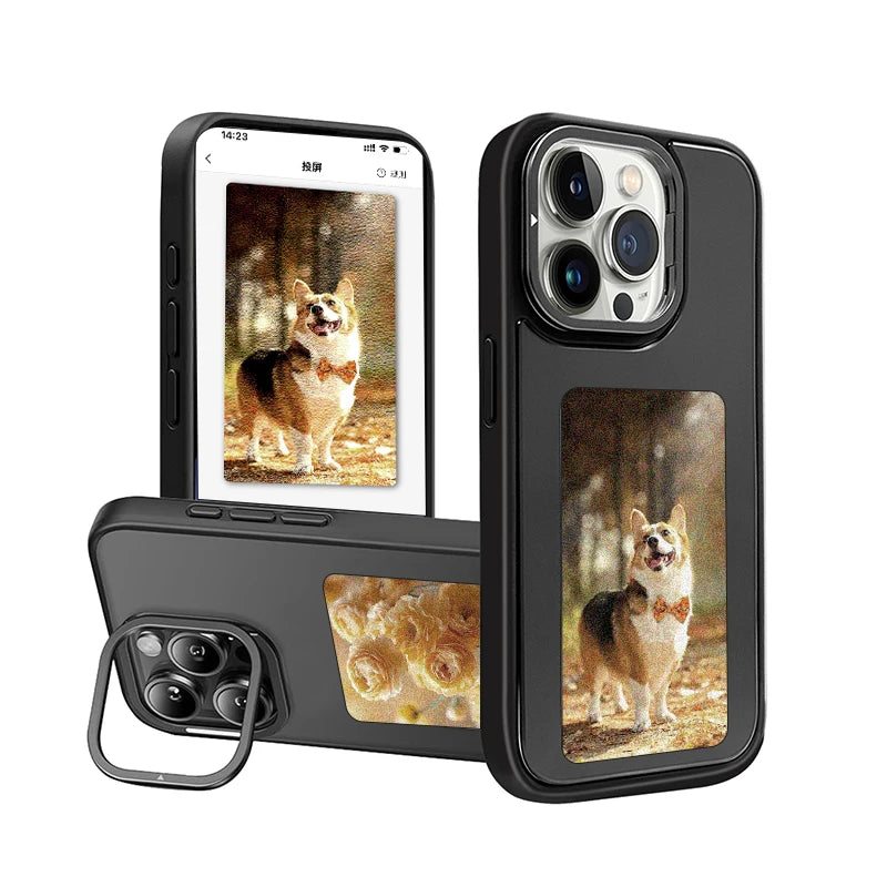 AERMY Digital NFC 3.7 inch Ink Screen Phone Case For iPhone 13 14 15 16 Pro Max Wholesale DIY Display Phone Caver