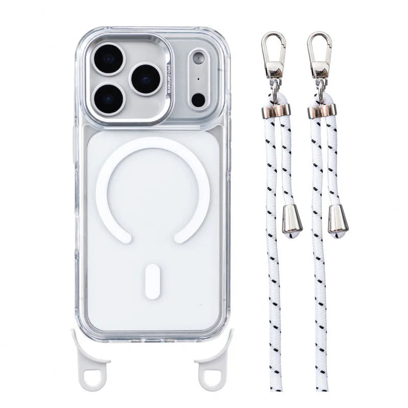 Suitable for Apple iPhone magnetic 17 Pro Max four-corner hanging strap for wireless charging 16 Pro, 15, 14, 13 phone cases