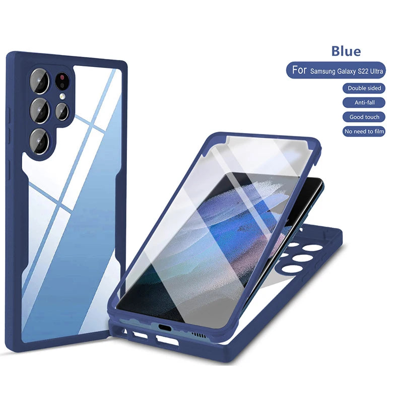 360 Full Cover For Samsung Galaxy A71 A51 4G A21S A20 A30 A10S Shockproof Screen Protector Case For Samsung A12 A22 A52 A72 A02S