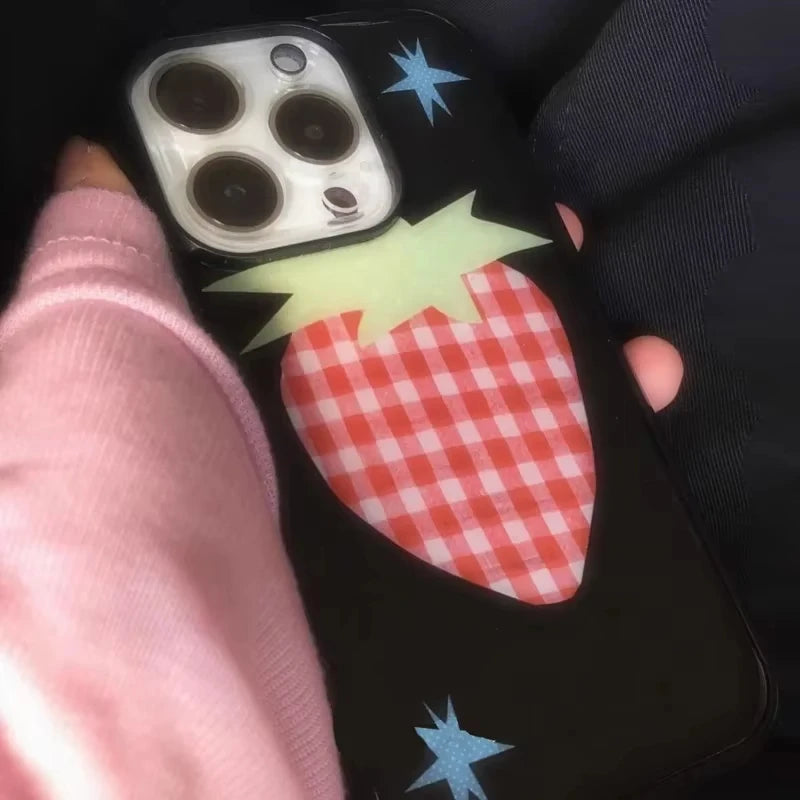 Korean ins Style Sweet Strawberry Phone Case for Samsung Galaxy A56 A55 A36 A35 A26 A25 A15 5G A24 A23 A22 A52 A71 A72 4G Cover