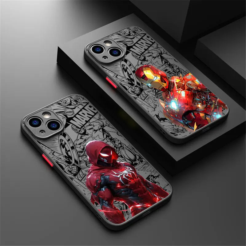 Iron Spider Man Captain America Phone Case For iPhone 17 16 15 Pro Max Case 14 13 12 11 Pro Max 16e 17e Air XS XR X 8 Plus Cover