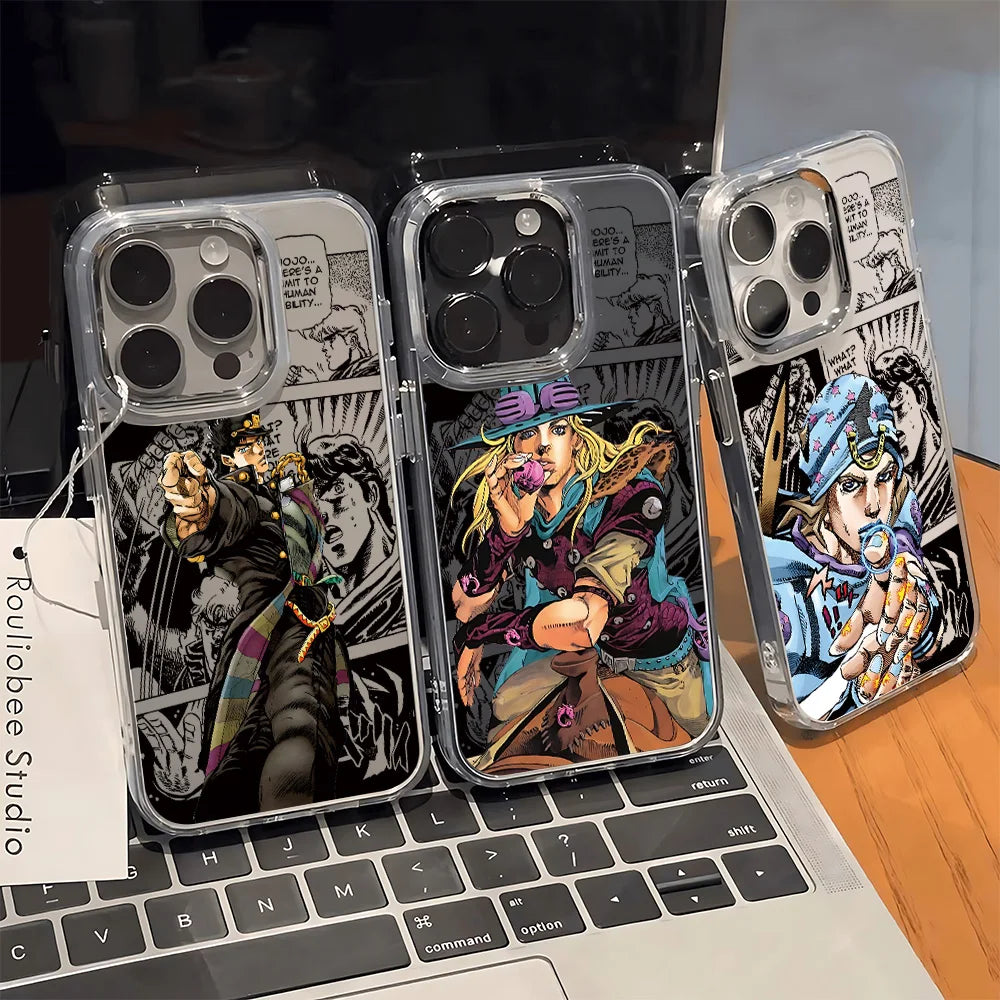 Anime Jojos Bizarres Adventures Phone Case For iPhone 17 16e 16 15 14 13 12 11 Pro Max X XR XSMAX 8 7 Air Plus Clear Soft Cover