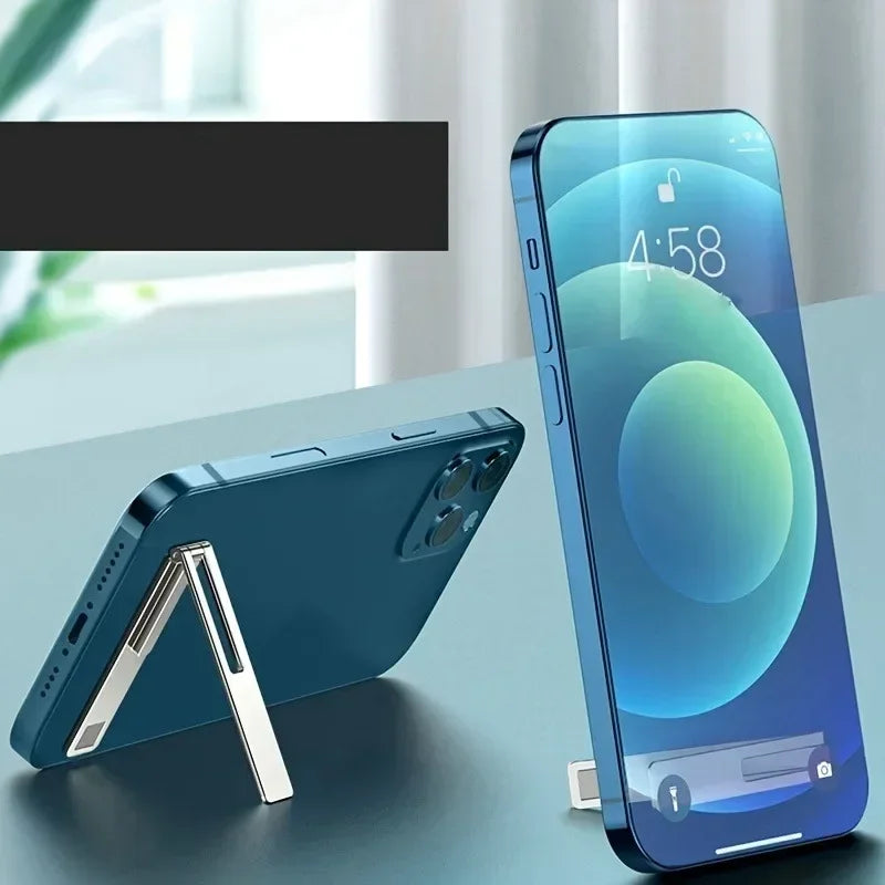 Ultra-thin Minimalist Mobile Phone Holder Metal Folding Back Stick Phone Desktop Holder Portable Mobile Support Phone Stand