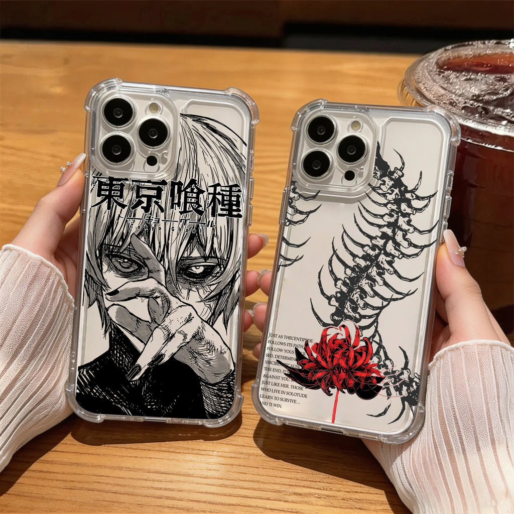 Anime Cool Tokyo Ghoul Phone Case For iPhone 17 16e 16 15 14 13 12 11 Mini Air Pro Max XR XSMax 7 8 Plus Anti Fall Transparent