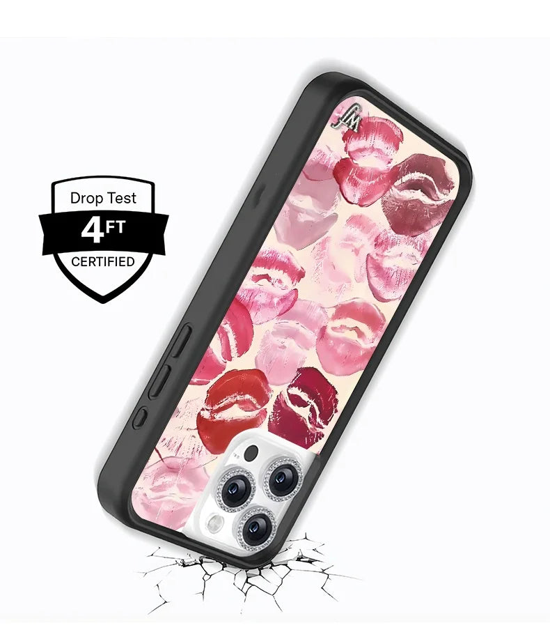Wildflower Fashion Sexy Red Lips Print Phone Cover For iPhone 12 13 14 15 16Pro Max Plus 17 Pro WF Girl Sexy Lip Printing Case