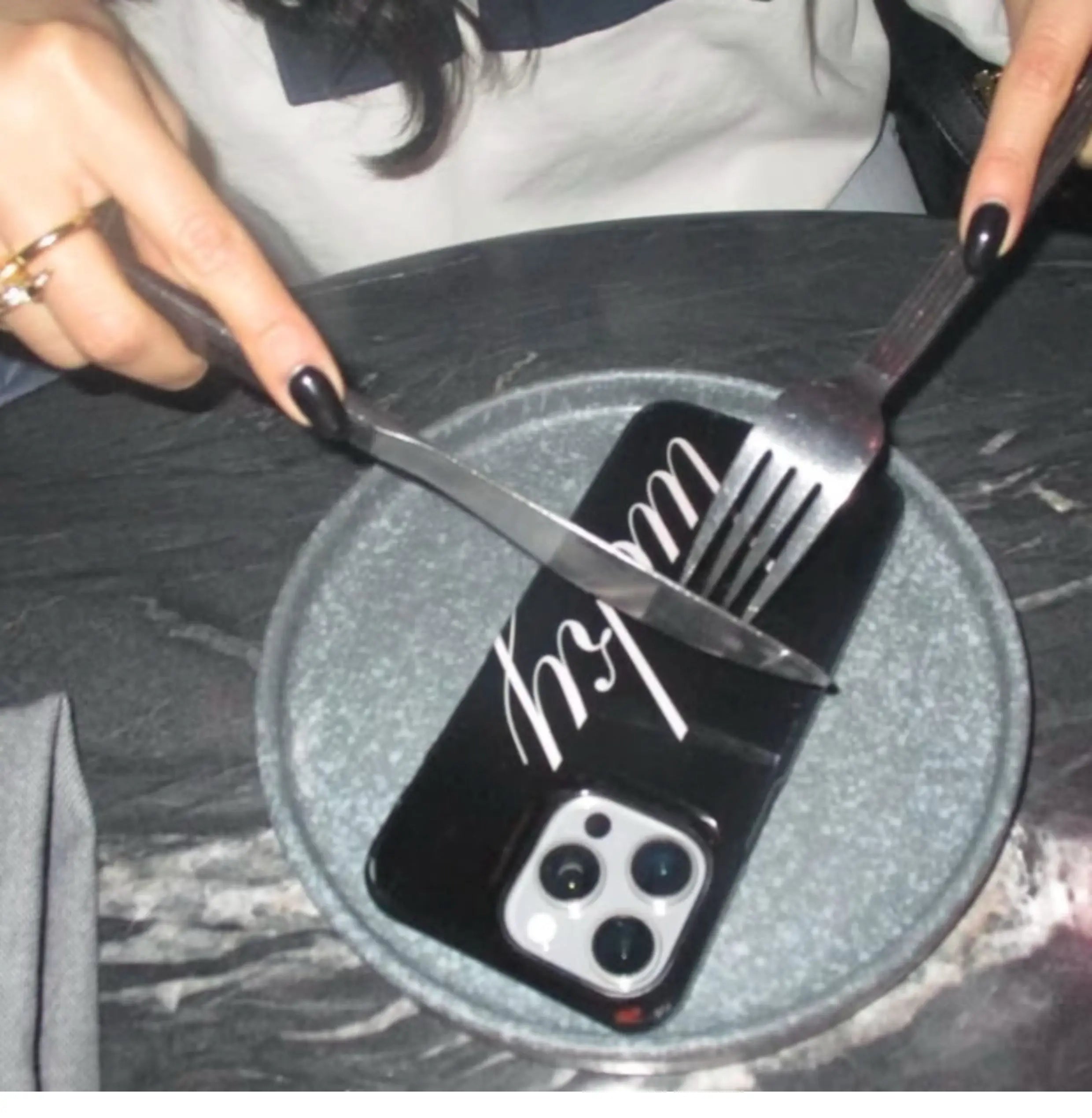 Ins English Word Lucky Y2K French Black White Letters Phone Case For iPhone 17 16 15 14 13 12 11 Pro XR Max 7 8 Plus MINI Cover
