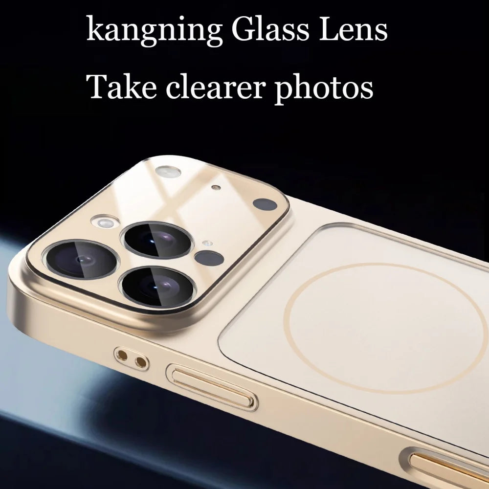 Original Glass Nano Matte Case For iPhone 17 16 15 14 13 Pro Max 17Air Magnetic For Magsafe Wireless Charging Armor Funda