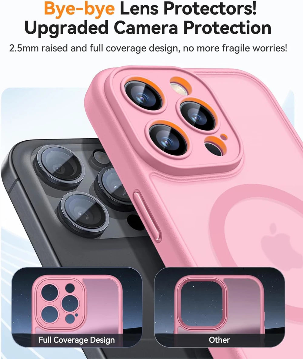 Luxury Transparent Candy Color Matte Hybrid Hard Case For iPhone 17 Air 15 14 13 11 12 16 Pro Max Plus Soft Magnetic For Magsafe