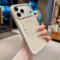 Q8 Cooling Heat Dissipation Magnetic Phone Case For iPhone 17 16 15 14 13 Pro MaxBreathable Back Cover For Magsafe Funda