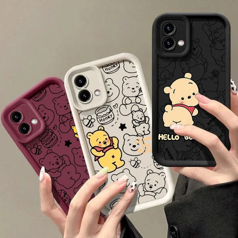 Cute Baby Winnie The Pooh Case for Motorola Moto G06 G56 G86 G96 G100 Edge 60 70 Fusion 50 Pro 40 Neo G85 G84 G75 G53 G60 Cover