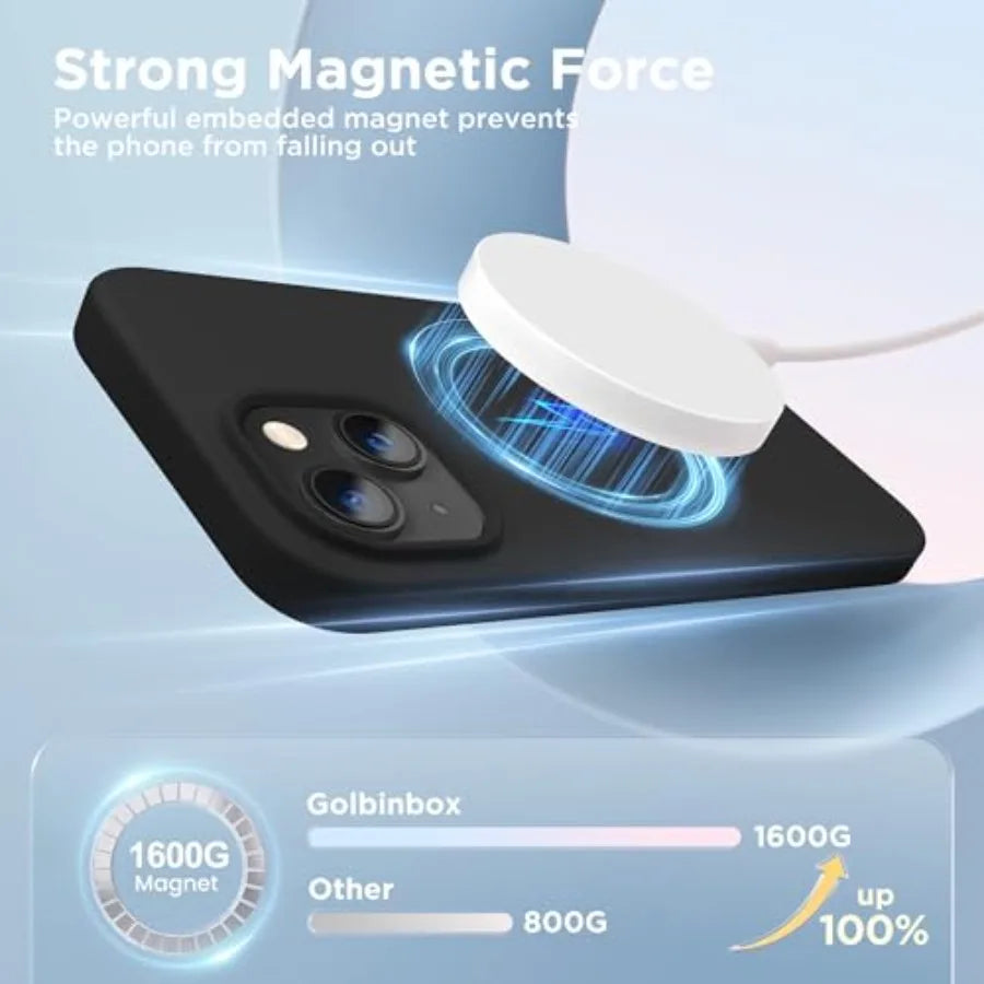 Magnetic for iPhone 13 Case iPhone 14 Case, Compatible with MagSafe, [Soft Anti-Scratch Microfiber Lining], Slim Liquid Silicon