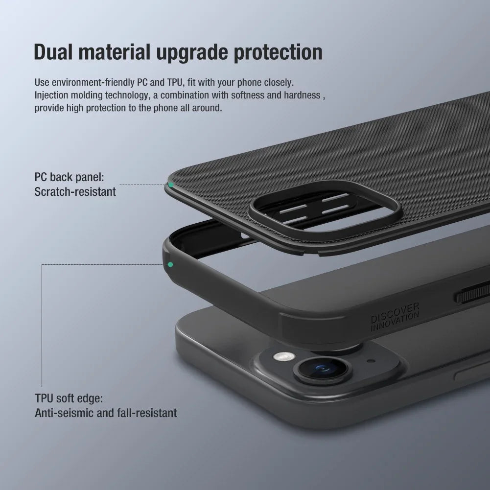 Nillkin Super Frosted Shield Pro Case For iPhone 17 16 15 Pro Max Plus TPU + PC Anti Fingerprint Shockproof Back Cover