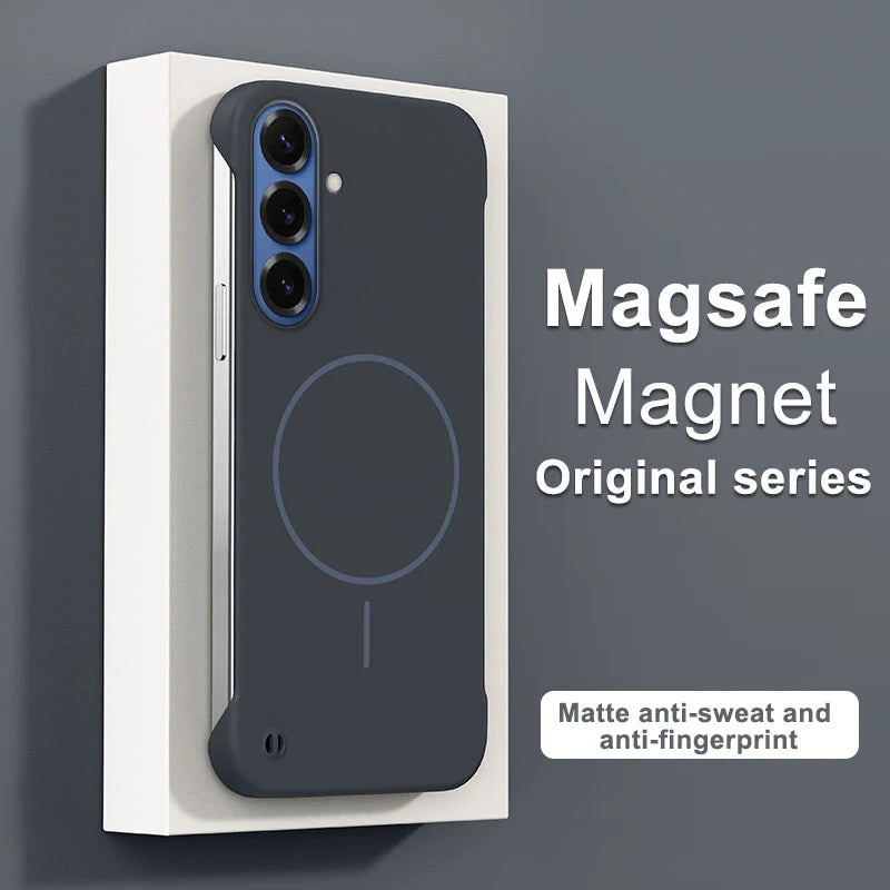 Frameless Magnetic Case For Samsung Galaxy S26 S25 Edge S24 S23 S22 S10 Plus Note 20 Ultra S20 FE For Magsafe Hard PC Back Cover