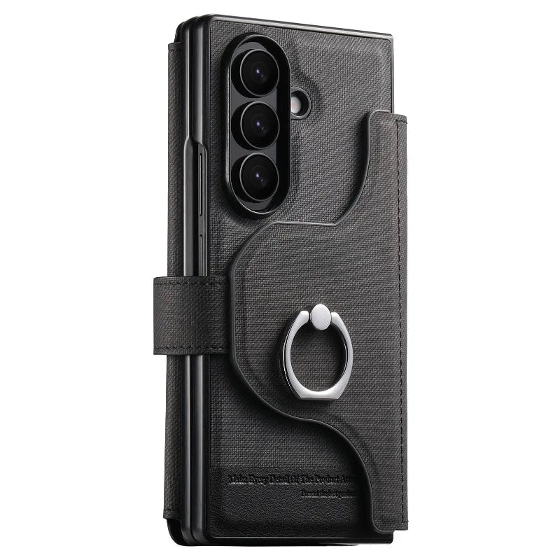 Zipper Wallet Magnetic Cover for Samsung Z Fold 7 Fold6 Fold5 Fold4 Fold3 Magsafe 2 in 1 Flip Leather Stand Holder Phone Bag