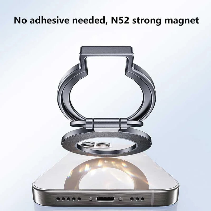 360° Rotation Magnetic Finger Ring Phone Holder Aluminum Alloy Foldable For iPhone 17 16 15 14 13 12 Pro Max 2026