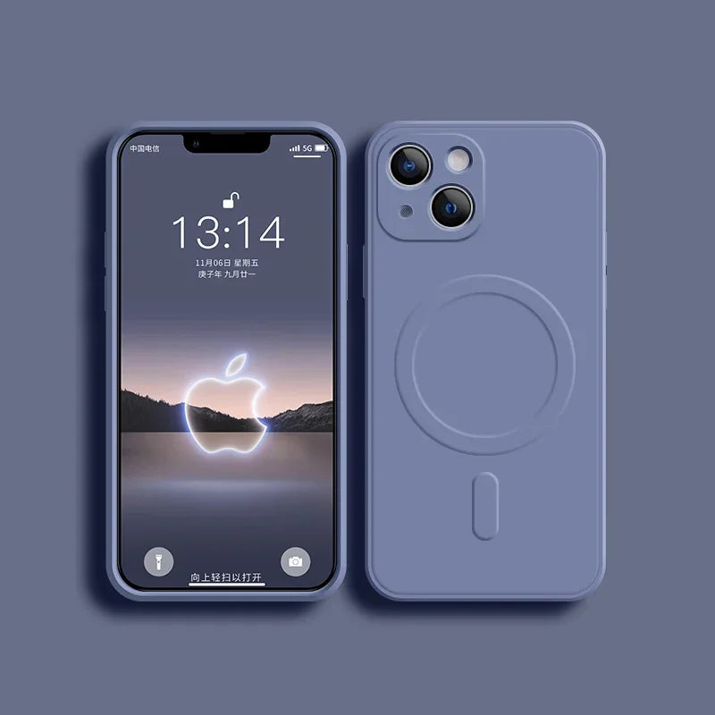For Magsafe Magnetic Wireless Charge Case For iPhone 17 16 14 13 12 11 15 Pro Max Mini XR XS Soft Liquid Silicone Back Cover