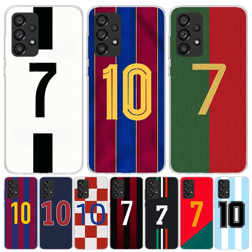 FootBall SuperStar Number C 7 10 Case Phone Cover for Samsung Galaxy A16 A15 A14 A13 A56 A55 A54 A53 A36 A35 A34 A33 A26 A25 A24