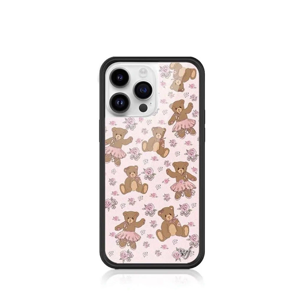 New Wildflower WF Cherry Bear Phone Case for iPhone 12 13 14 15 16 17 Pro Max Plus Monkey INS Cartoon Cover Rabbit 16 Pro Funda