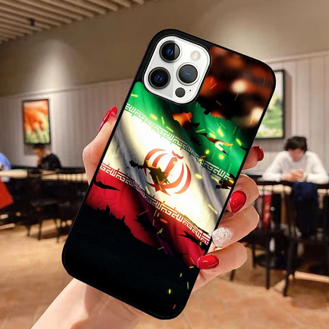Iran Flag Phone Case for iPhone 17 Air 16 16e 15 Plus for Apple 13 11 12 14 Pro Max Cover  coque fundas Shell