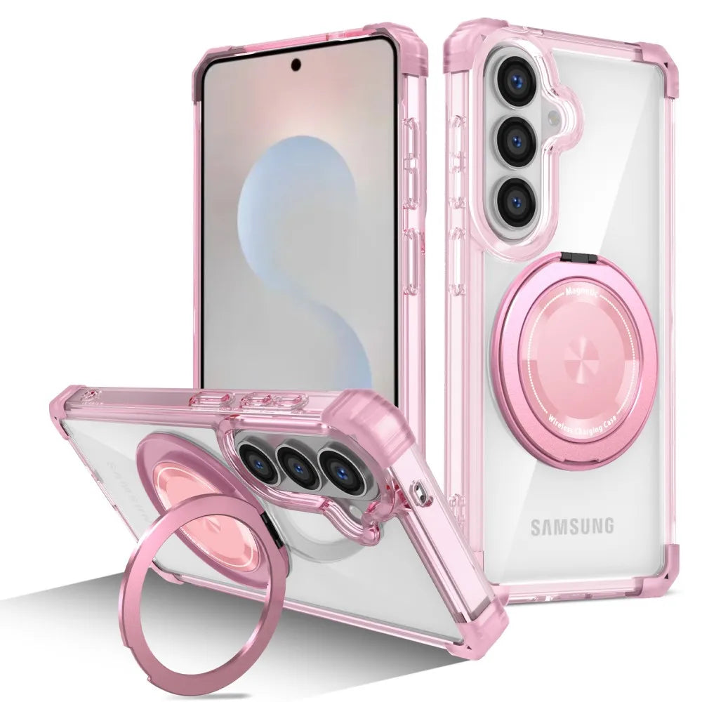 Rotating Magnetic Folding Stand Case For Samsung S26 Ultra Plus S25 S24 S23 S22 S21 Ultra S25FE S25 Edge Armor Shockproof Cover