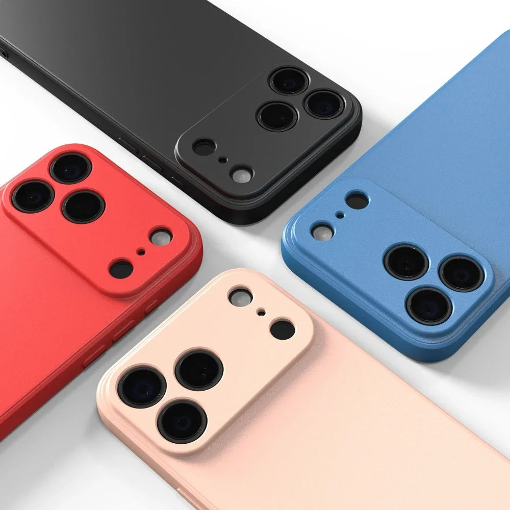 Original Liquid Silicone Phone Case for iPhone 17 Pro Max 16 15 14 13 12 Pro Max Plus 17Air 17Pro 16e Lens Protection Soft Cover