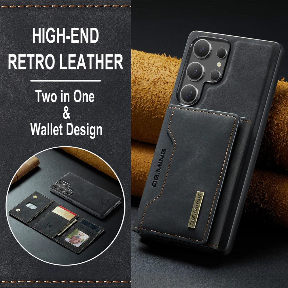 2 in 1 Detachable Magnetic Card Pocket Wallet Leather Case for Samsung Galaxy S26 S25 Ultra S23 S24 S22 Plus Note 20 Cover Shell