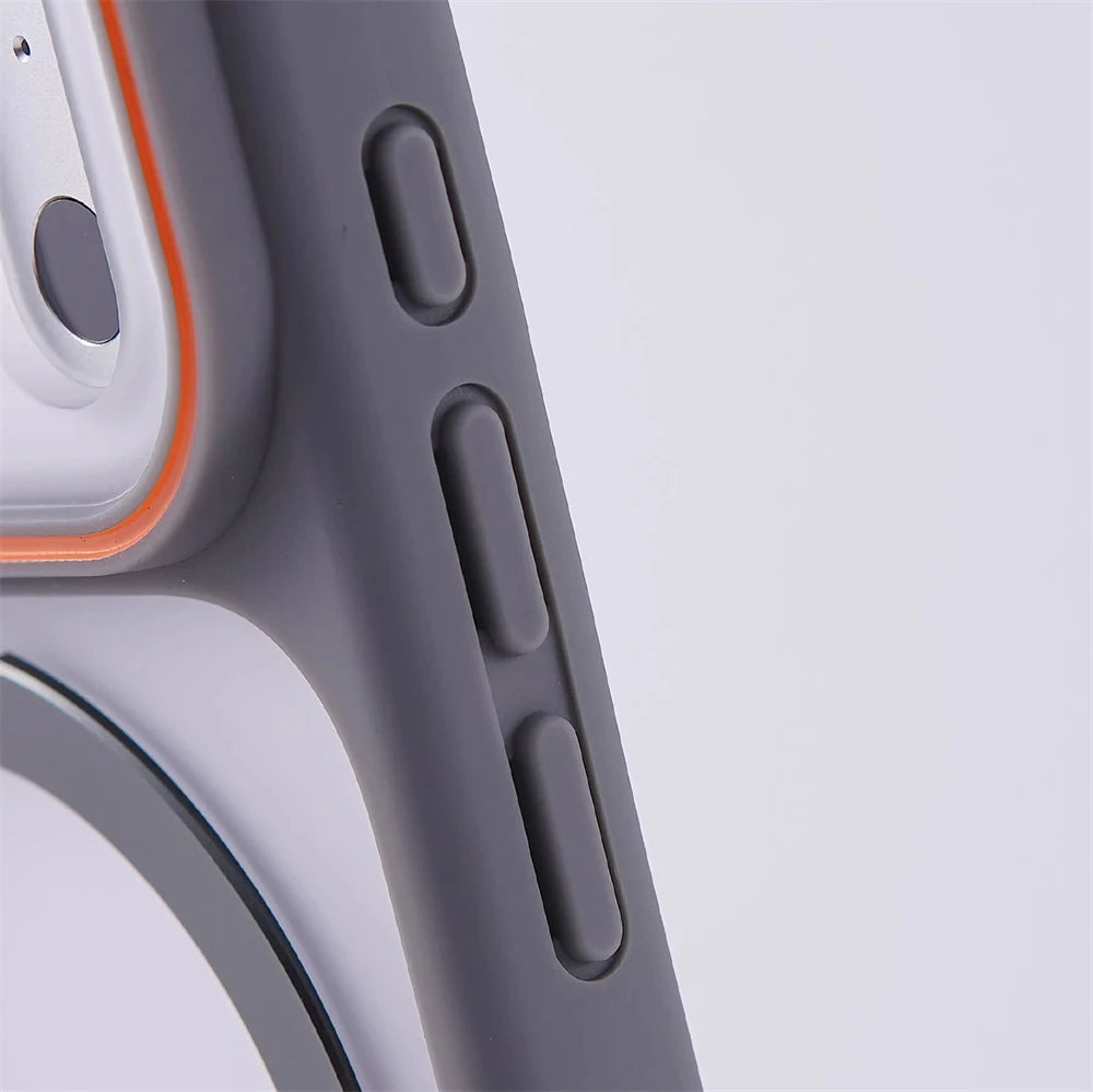 Matte Translucent Magnetic Holder Bumper Case for iPhone 17 Pro Max Air 16 15 Plus 14 13 12 Magsafe Wireless Charge Stand Cover