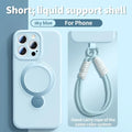 Silicone Lanyard Magnetic Phone Case For iPhone 17 Pro 16 13 15 14 Pro Max Air For Magsafe Wireless Charging Bracket Phone Cover