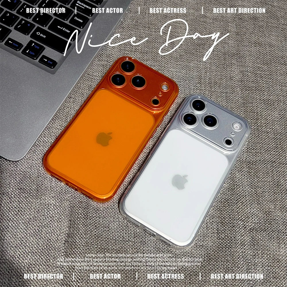 Ultra-Thin Frosted Clear Case for iPhone 17 Pro Max 16 15 14 12 11 13 XS XR X 7 8 Plus With Transforms Into a Large Window Cover