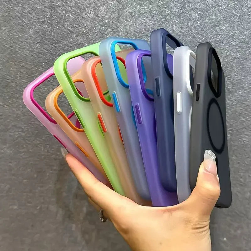 Matte Candy Magnetic Wireless Charge Transparent Case For iPhone 17 Pro 16 15 14 13 12 Pro Max For Magsafe Shockproof Soft Cover