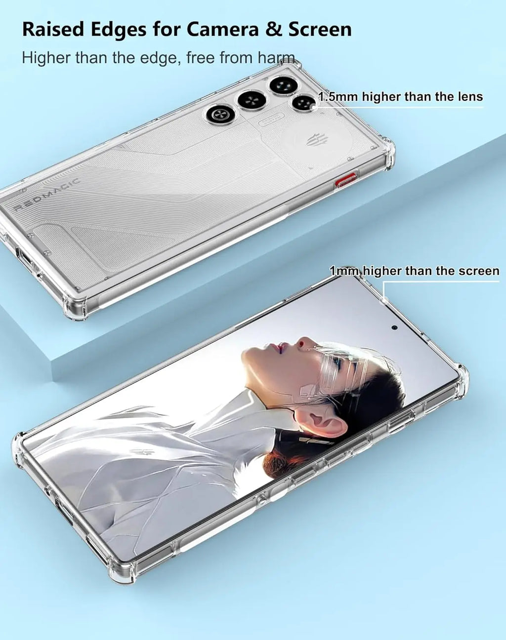 Reinforced Corner Soft TPU Clear Shockproof Camera Protection Case Cover For ZTE nubia Red Magic 11 Air