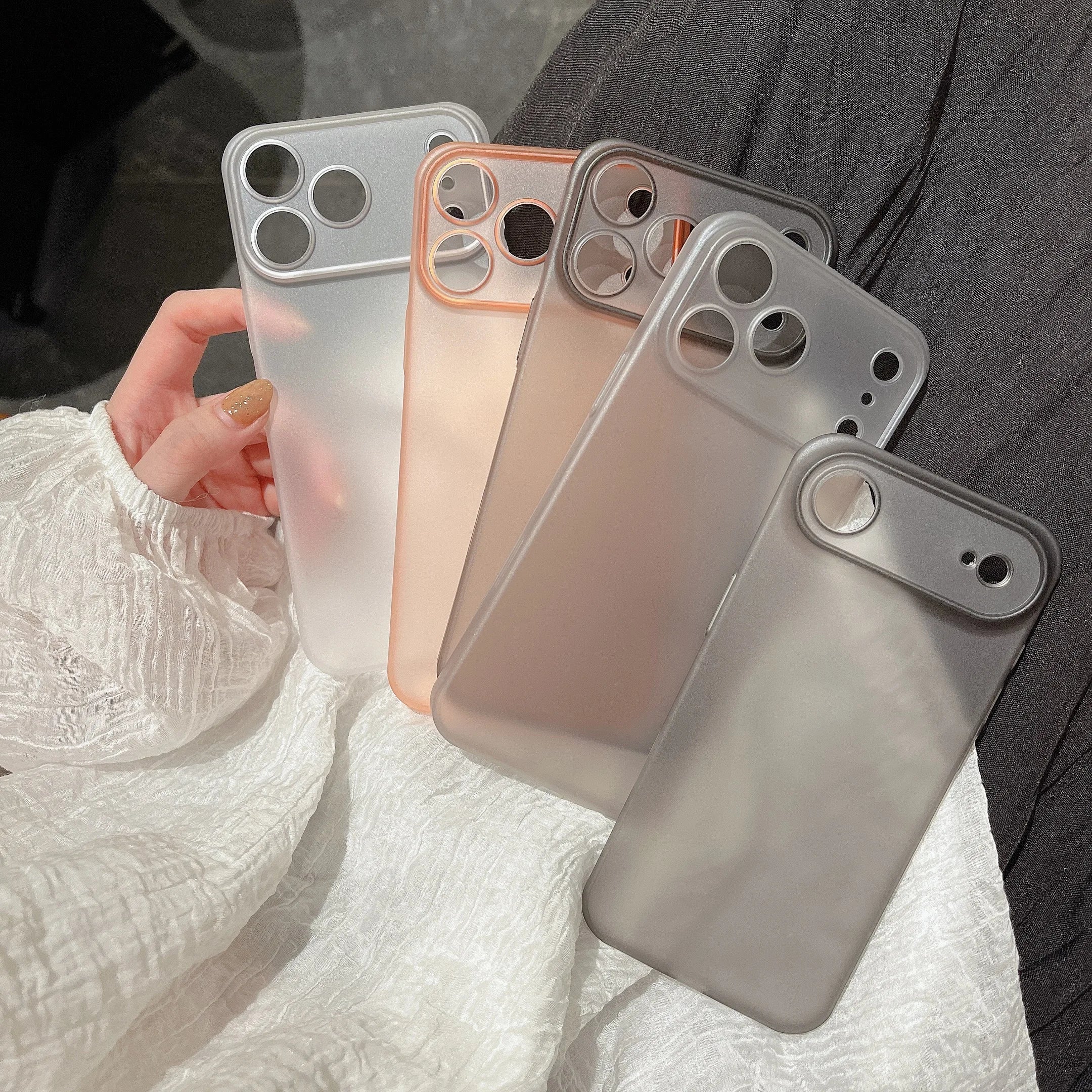 Official Ultra-thin Case For iPhone 17 Air 16 15 14 13 Pro Max Plus AI Button Camera Protection Matte Translucent Hard PC Cover