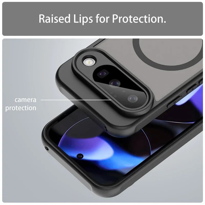 Magnetic Case For Magsafe Google Pixel 10 11 9 8 7 6 Pro XL 10A 9A 8A 7A 6A Macsafe Ring 360° Rotating Invisible Kickstand Cover
