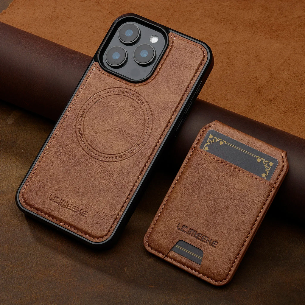 Detachable Magnetic 2 In 1 Leather Case For iPhone 16E 17 1615 14 13 12 11 Pro XS Max Air XR 8 7 Plus SE Card Pocket Phone Cover