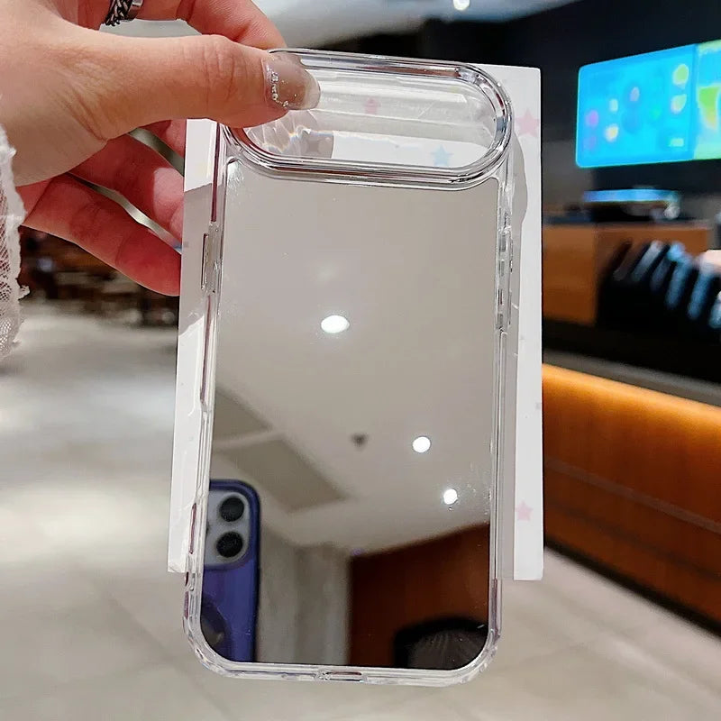Luxury Fashio Simple Plating Makeup Mirror Phone Case for IPhone 17 Air 16E 15 14 13 12 11 Pro Max Plus Shockproof Protect Cover