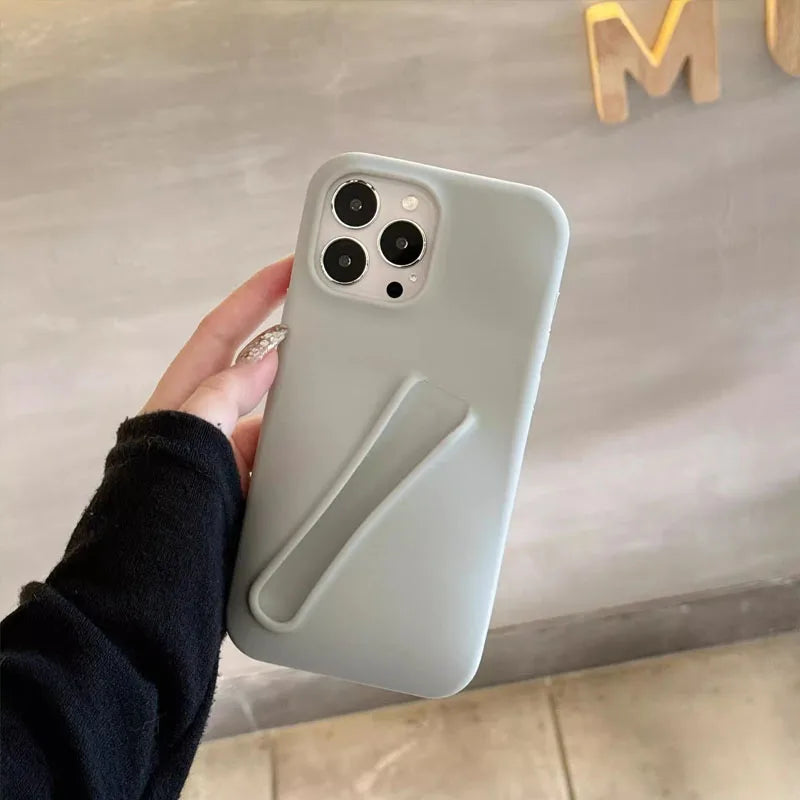 For IPhone 17 16 12 13 14 15 11 Pro Max Plus Fashion Phone Case Gray Toast Espresso Ribbon Lip Gloss Holder Silicone Cover
