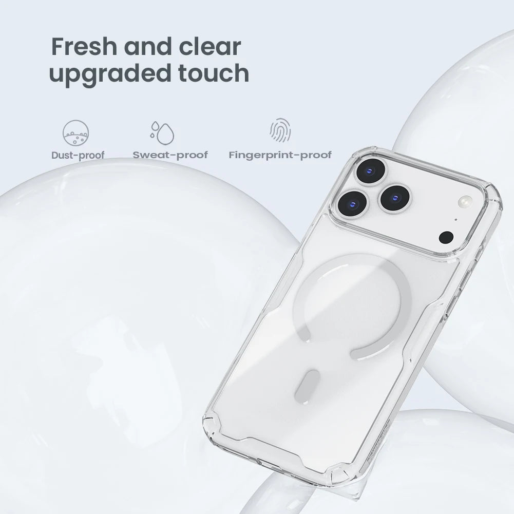 NILLKIN for iPhone 17 Pro Max MagSafe Case for iPhone 17 Air TPU Hybrid Classic Magnetic Cases for iPhone 17 Transparent Cover