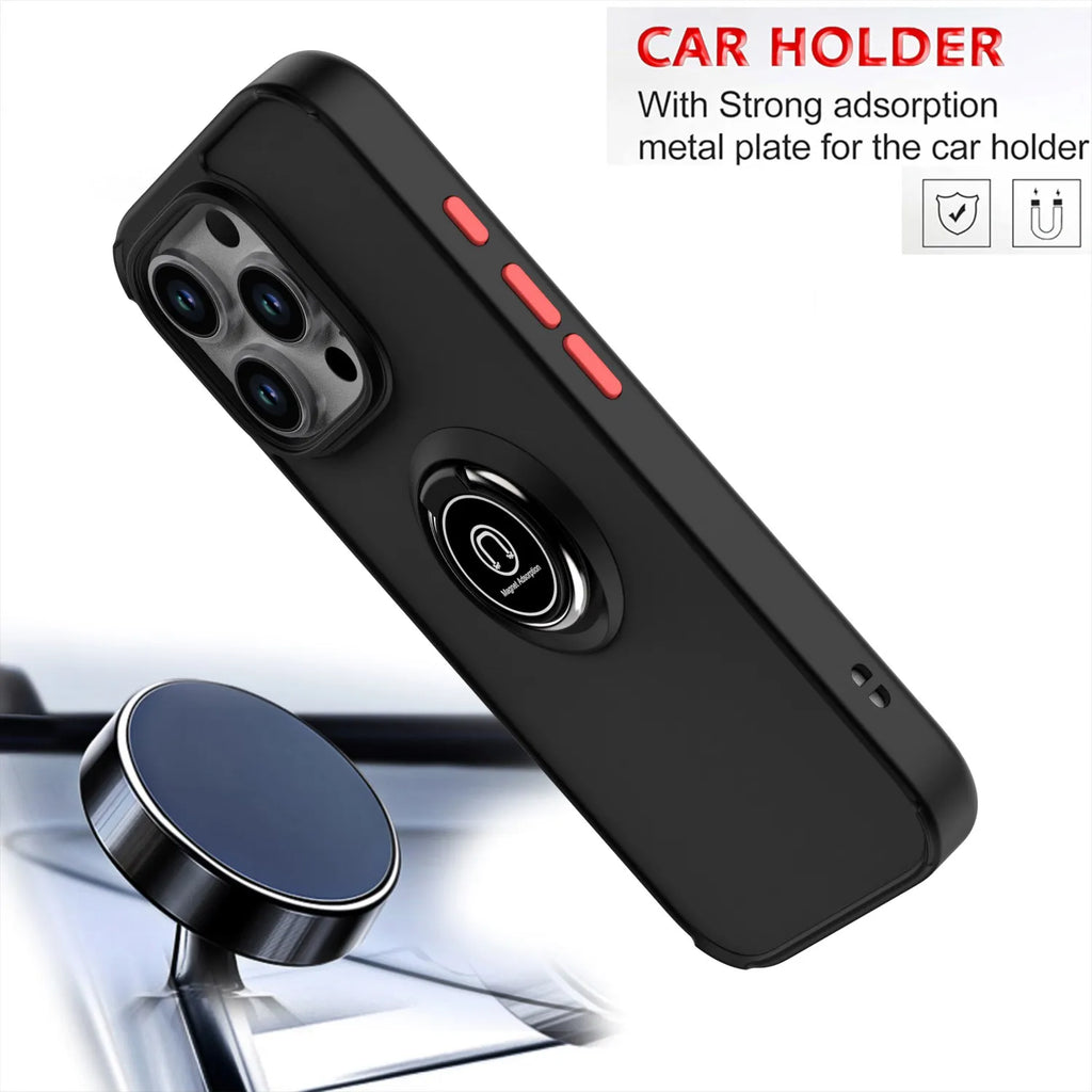 Shockproof Magnetic Car Phone Case For iPhone 16 Pro Max 15 14 13 12 Mini 11 X XS XR 7 8 Plus Shockproof Matte Clear Cover