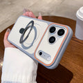 Luxury For Magsafe Magnetic Fold Metal Bracket Phone Case For iPhone 17 Air 16 15 14 Plus 13 12 Pro Max Matte Shockproof Cover