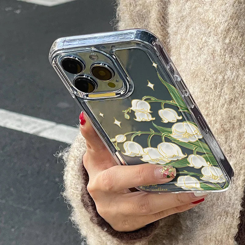 Shockproof Transparent Case For iPhone 15 16 13 11 12 14 Pro Max 7 8 Plus XR XS X SE Aesthetic Flower Cover Silicone Soft Funda