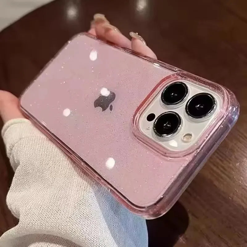 Luxury Bling Glitter Clear Case For iPhone 17 Air 16 15 14 13 12 11 ProMax 7 8 Plus X XS XR SE Shockproof Transparent Soft Cover