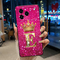 Phone Case For ZTE Blade A76 4G Soft Silicone Black Case Shockproof Shell ZTE Blade A76 4G Golden Crown Letter Casing