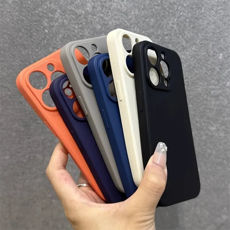Genuine liquid silicone magsafe charging phone case for iPhone 16 15 14 13 12 11 Pro Max Plus Mini Titanium gray soft back cover
